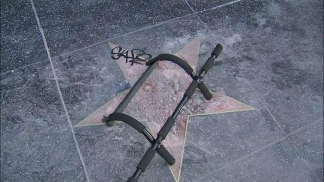 President Trump's Hollywood Walk of Fame star smashed to pieces