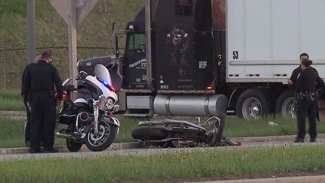 1 seriously injured after crash involving motorcycle, semi in Milwaukee