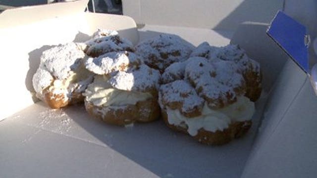 Winners collect their prize in the Cream Puff Giveaway