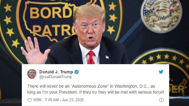 President Trump threat on DC ‘autonomous zone’ flagged on Twitter for violating ‘rules about abusive behavior’