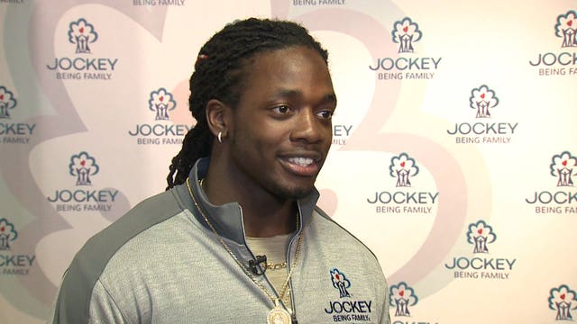 During stop in Kenosha with Jockey International Melvin Gordon reflects on rookie NFL season
