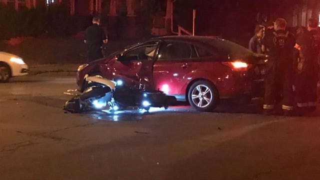 Car, motorcycle involved in crash on Milwaukee's east side