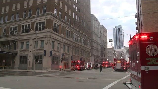 Firefighters battle 3-alarm fire in historic downtown Milwaukee building