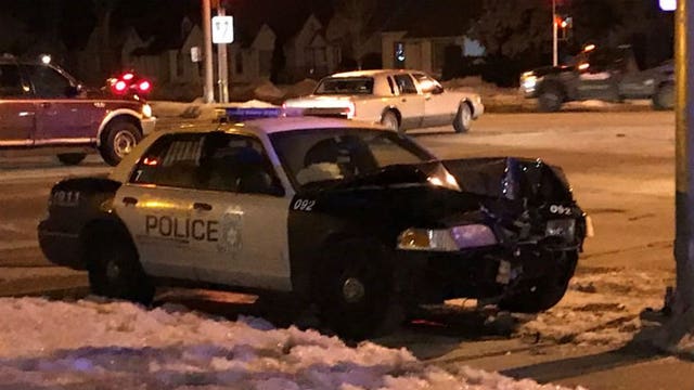 Driver crashes into tree while fleeing from police, MPD squad strikes light pole