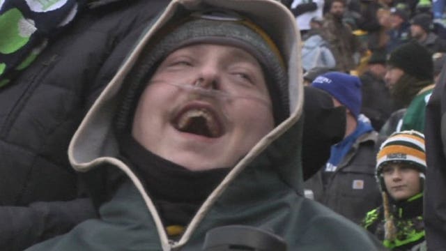 Wish granted! Dying man with cerebral palsy takes in Packers/Seahawks game at Lambeau!