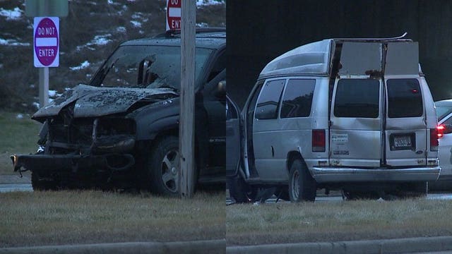 1 car caught fire in 2-car crash near 76th and Brown Deer, police say
