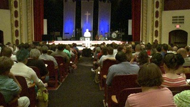Paradise Theater space now utilized for church services
