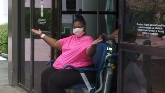 'You don't want it:' Woman leaves hospital after spending weeks recovering from COVID-19