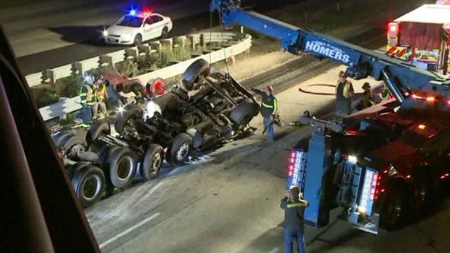 Dump truck driver flown to hospital after crash on I-41 in Germantown