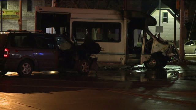 Milwaukee police investigate crash involving minivan, shuttle bus