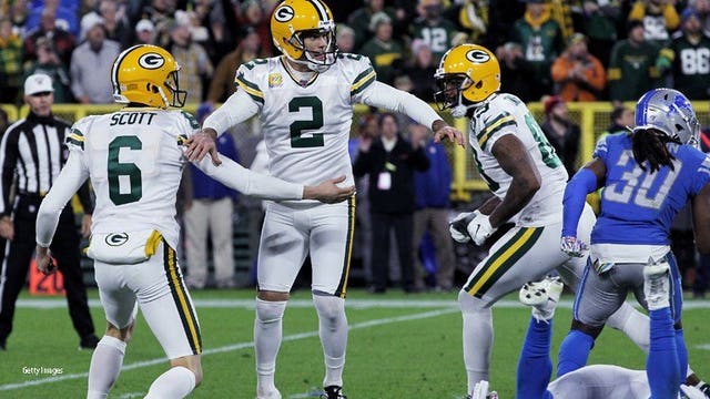 Mason Crosby field goal lifts Packers over Lions 23-22 at Lambeau Field
