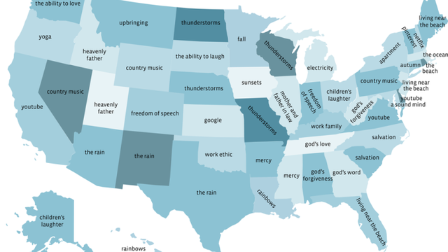 Facebook: What people in each state were thankful for this year