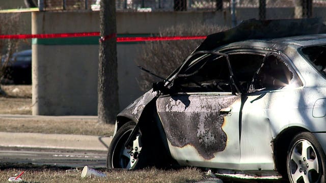 Homicide investigation: Driver crashed, car started on fire at 16th and Walnut after shot fired