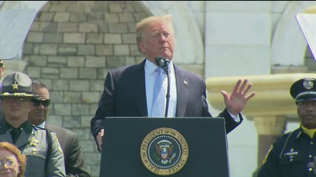 President Trump pays tribute to fallen officers in emotional ceremony; 'We will protect those who protect us'