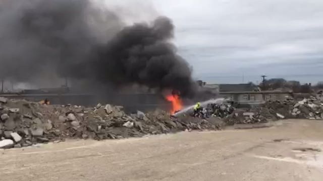 Crews called out to fire at recycling yard near 35th and Townsend