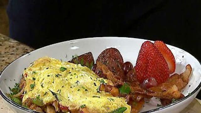 4-20-12: Chicken and Asparagus Italian Omelet