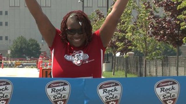 Runner crosses finish line of "Rock 'n Sole Run" weeks later