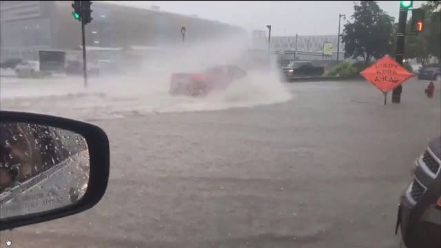 Watch: Cold front brings storms, heavy rain, leading to flooding in some areas