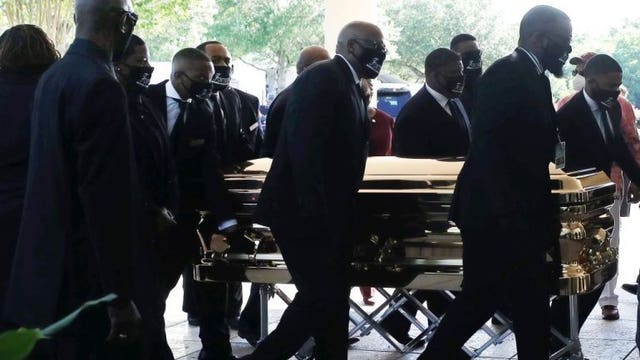 Hundreds line up for George Floyd's memorial in Houston