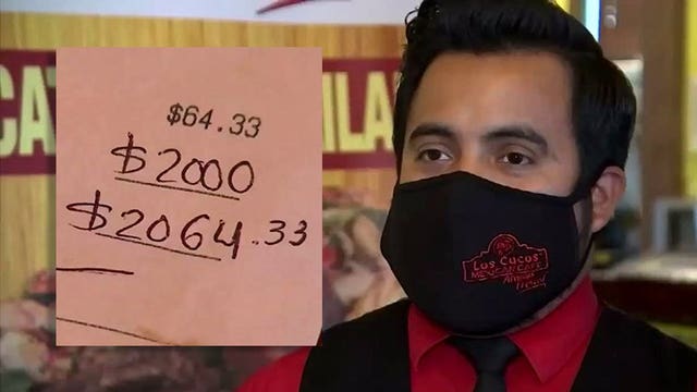 'I couldn't believe it:' Customers leave $2K tip for waiter who had been out of work for months during pandemic