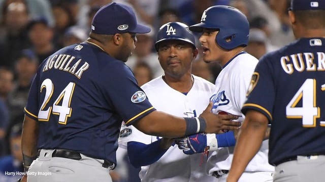 Manny Machado fined by MLB for kicking Jesus Aguilar in Brewers/Dodgers Game 4