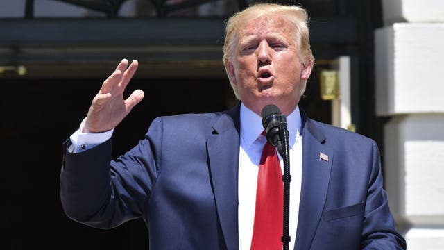 President Trump says United States warship destroyed Iranian drone