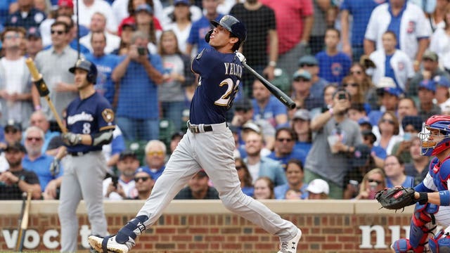 Christian Yelich hit 3-run homer as Brewers beat Cubs 4-0