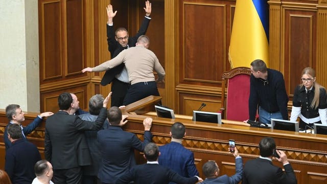 Brawl breaks out as Ukraine's lawmakers debate land reform