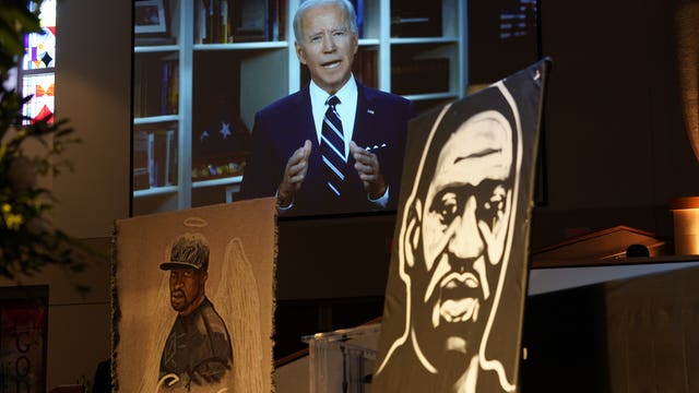 'Now is the time for racial justice:' Biden delivers video message at George Floyd funeral
