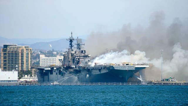 Official: Firefighting system was inoperable on Navy ship
