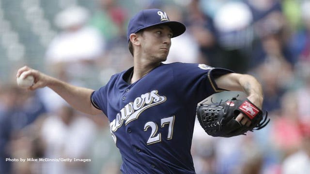 Brewers RHP Zach Davies pitches no-hitter through six innings