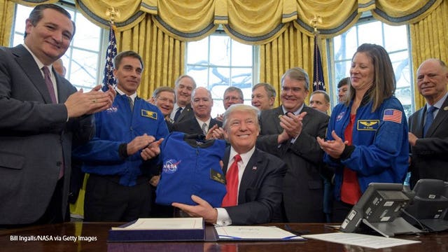 "It’s been a long time:" Pres. Trump signs bill authorizing NASA funding, Mars exploration
