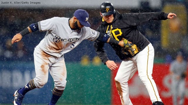 Pirates top Brewers 4-0 after lengthy rain delay