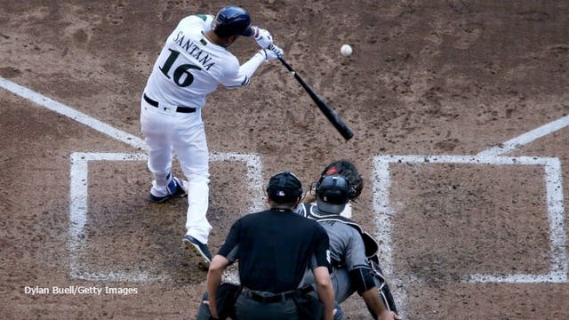 Santana hits first career slam as Brewers beat D'Backs 9-5