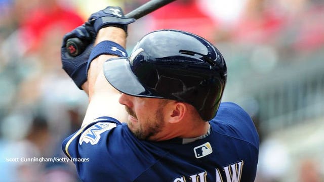 Shaw hits long HR, Davies shines as Brewers blank Braves 7-0