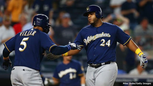 Aguilar's slam, 7 RBIs send Brewers past skidding Yanks, 9-4