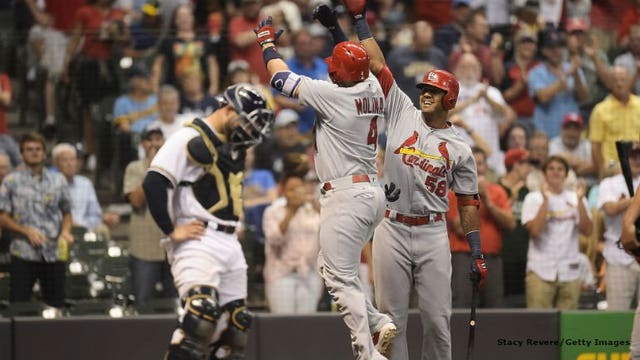 Molina, Weaver lead Cardinals to 5-4 win over Brewers