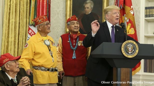 President Trump, honoring Navajos, revives 'Pocohontas' jab at Elizabeth Warren