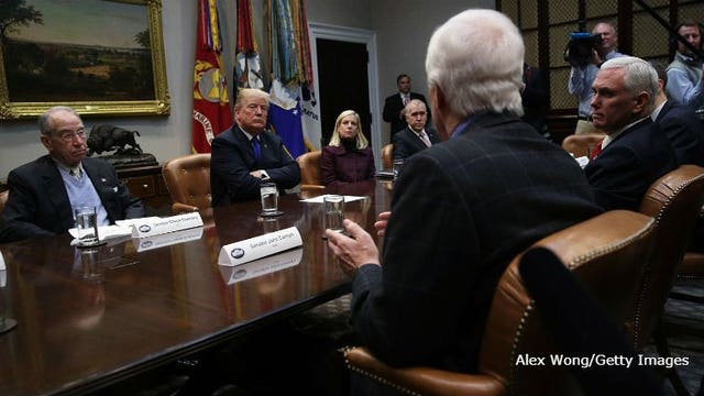 President Trump meets with GOP senators on immigration, calls so-called chain migration "a gateway for terrorism"