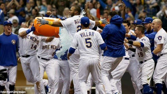 Aguilar's walk-off homer leads Brewers past Marlins, 6-5