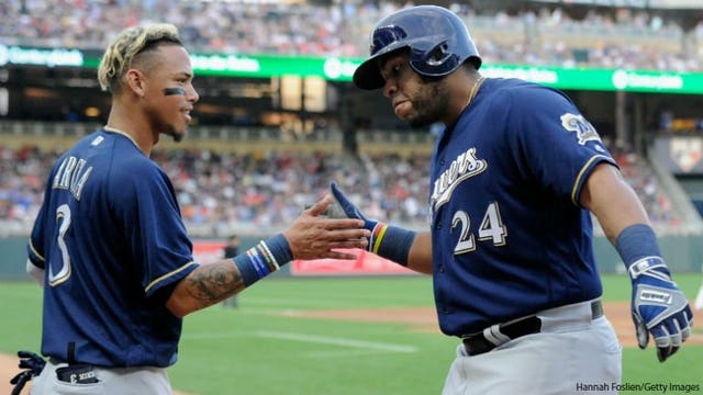 Aguilar homers twice as Brewers beat Twins 8-3