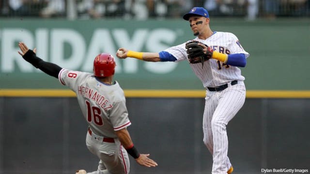 Suter leads the way, Milwaukee slugs Philadelphia 13-2