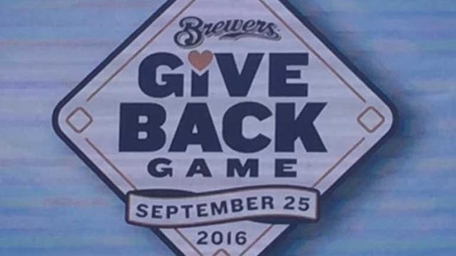 “Give Back Game:" Brewers to donate ticket sales proceeds from final home game to charity