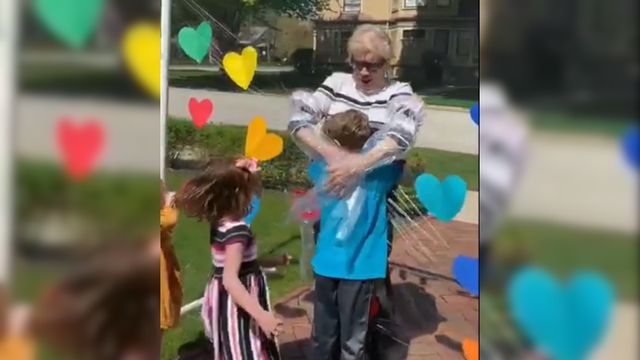 Mom makes 'hug time' device so her kids can give Nana a hug
