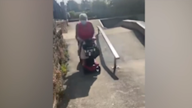 'Weee!:' Grandma rides mobility scooter in skate park to celebrate after months in quarantine