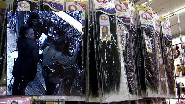 'Frustrating:' Thieves caught on camera stealing expensive human hair extensions