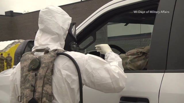 'We're not enforcing 'Safer at Home:' WI National Guard trains for COVID-19 specimen collection