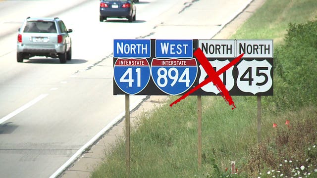 Gradual transition: Half of signage for new I-41 is placed; "It's going to be a little strange at first"