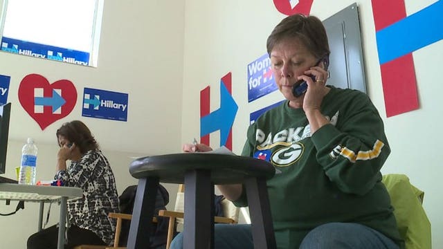 Hillary Clinton supporters volunteer during statewide "Day of Action"