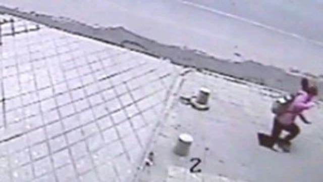 Girl swallowed up by sinkhole on sidewalk in China